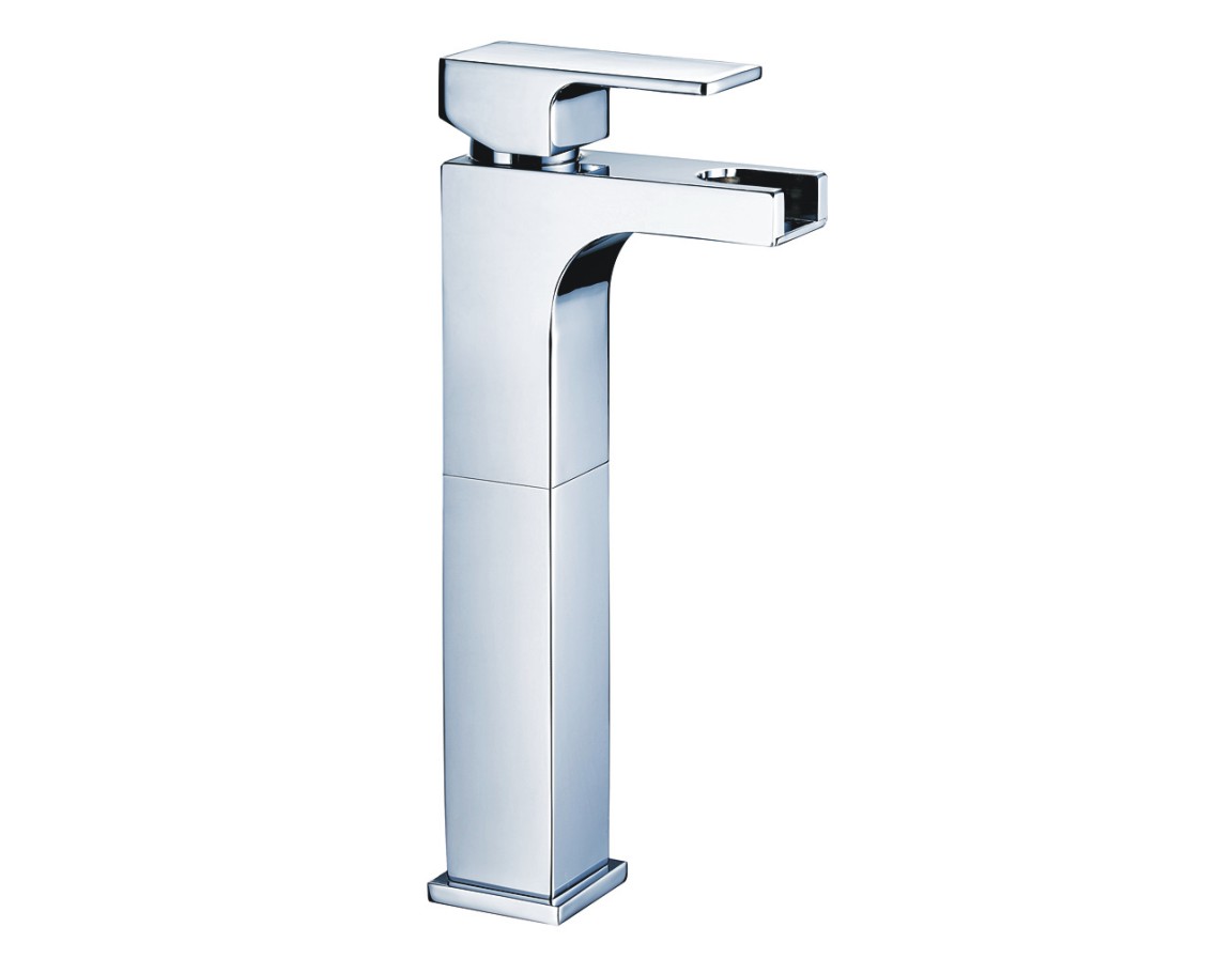 WM02L Tall Waterfall Square Basin Mixer